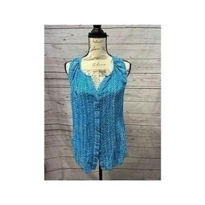 Anne‎ Carson large blue sleeveless blouse